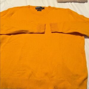 Ralph Lauren Men's cashmere and wool Vibrant Orange Crewneck Sweater